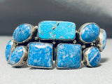 One Of The Best Vintage Native American Navajo Lapis Sterling Silver Bracelet-Nativo Arts