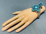 Rich Begay Vintage Native American Navajo Turquoise Cross Sterling Silver Bracelet-Nativo Arts