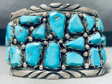 Native American Get Your Workout In Vintage Zuni 101 Grams Turquoise Sterling Silver Bracelet-Nativo Arts