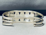 One Of The Best Vintage Native American Navajo Midnight Lapis Sterling Silver Bracelet-Nativo Arts