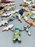 Grand Vintage Santo Domingo Fetish Turquoise Sterlign Silver Necklace-Nativo Arts