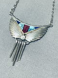 Very Important Vintage Native American Navajo Turquoise Inlay Sterling Silver Necklace-Nativo Arts