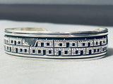 Nuvamsa Kuwanhongva Legend Hand Carved Vintage Sterling Silver Bracelet-Nativo Arts