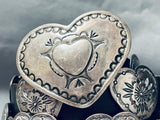 Viv Jones Vintage Native American Navajo Sterling Silver Heart Concho Belt-Nativo Arts