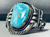 Old Deposit Carico Lake!!!! Vintage Native American Navajo Turquoise Sterling Silver Bracelet-Nativo Arts