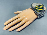 Nez Heart Of Jasper Native American Navajo Sterling Silver Bracelet 138 Grams-Nativo Arts