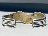 Native American One Of The Most Intricate Vintage Santo Domingo Inlay Sterling Silver Bracelet-Nativo Arts
