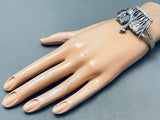Jungle Animals Vintage Sterling Silver Bracelet Cuff-Nativo Arts