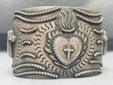 Sacred Heart Vintage Native American Navajo Sterling Silver Bracelet Cuff-Nativo Arts