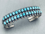 Early 1930's Vintage Native American Zuni Turquoise Sterling Silver Bracelet-Nativo Arts