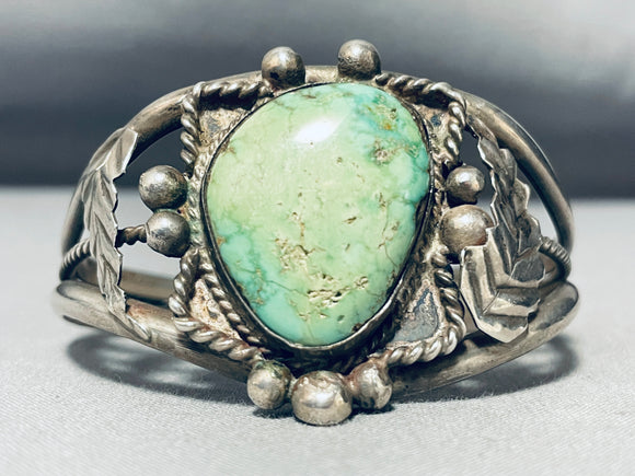 Knockout Vintage Native American Navajo Carico Lake Turquoise Sterling Silver Bracelet-Nativo Arts