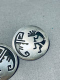 Unique Vintage Native American Navajo Signed Sterling Silver Kokopelli Earrings-Nativo Arts