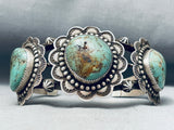 Heavy 75 Grams Vintage Native American Navajo Royston Turquoise Sterling Silver Bracelet-Nativo Arts