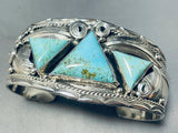 Triangular Turquoise!! Native American Navajo Sterling Silver Bracelet- Gasp!!-Nativo Arts