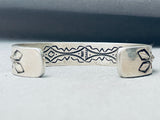 Important Vintage Native American Navajo Ray Adakai Sterling Silver Heavy Repoussed Bracelet-Nativo Arts
