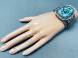 Kee Family Rare Vintage Native American Navajo Turquoise Sterling Silver Bracelet Old-Nativo Arts