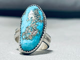 Marie Etcitty Vintage Native American Navajo Bisbee Turquoise Sterling Silver Ring-Nativo Arts