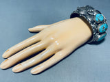 Gary Johnson!! Vintage Native American Navajo Red Mountain Turquoise Sterling Silver Bracelet-Nativo Arts