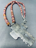 Carson Blackgoat Native American Navajo Purple Spiny Oyster Sterling Silver Cross Pendant-Nativo Arts