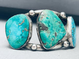 Authentic Vintage Native American Navajo Turquoise Sterling Silver Bracelet-Nativo Arts