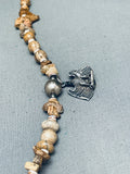 Incredible Vintage Native American Navajo Animal Sterling Silver Brown Stone Necklace-Nativo Arts