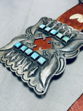 781 Grams Vintage Native American Navajo Turquoise Sterling Silver Concho Belt-Nativo Arts