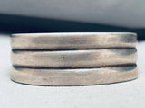Hand Tooled Vintage Native American Navajo Sterling Silver Segmented Bracelet-Nativo Arts