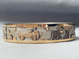 Floyd Becenti 1st Hallmark Vintage Native American Navajo Gold Sterling Silver Bangle Bracelet