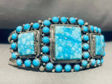 One Of The Best Vintage Native American Navajo Spiderweb Turquoise Sterling Silver Bracelet-Nativo Arts