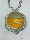 Desert Scene Jasper!! Vintage Native American Navajo Sterling Silver Necklace-Nativo Arts