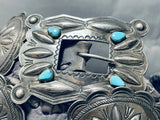 Early 1900's Vintage Native American Navajo Turquoise Sterling Silver Concho Belt Old-Nativo Arts