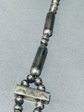 Top Shelf!!! Vintage Native American Navajo Sterling Silver Bead Double Strand Necklace-Nativo Arts