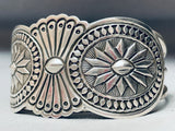 One Of The Most Detailed Vintage Native American Navajo Sterling Silver Concho Bracelet-Nativo Arts