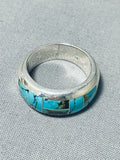 Special Vintage Native American Navajo Blue Diamond Turquoise Sterling Silver Ring-Nativo Arts