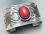 The Best Doug Etsitty Vintage Pink Stone Sterling Silver Bracelet Cuff-Nativo Arts