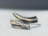 Danny Platrero Vintage Native American Navajo Sterling Silver Feather Ring-Nativo Arts