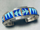 6.5 Inch Wrist Larry Martinez Vintage Native American Navajo Turquoise Sterling Silver Bracelet-Nativo Arts