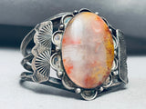 Early Huge Vintage Native American Navajo Petrified Wood Sterling Silver Bracelet-Nativo Arts