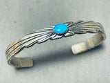 Special Vintage Native American Navajo Sleeping Beauty Turquoise Signed Sterling Silver Bracelet-Nativo Arts