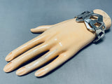 One Of The Most Unique Vintage Abstract Sterling Silver Bracelet Cuff-Nativo Arts