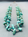 206 Grams Vintage Native American Navajo Green Turquoise Heishi Necklace Old-Nativo Arts