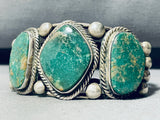 100 Gram Vintage Native American Navajo Green Turquoise Sterling Silver Bracelet-Nativo Arts