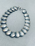 Unique Native American Navajo Sterling Silver Handstamped Signed Bracelet-Nativo Arts