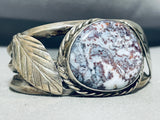 Snow Blizzard Agate Vintage Native American Navajo Sterling Silver Bracelet-Nativo Arts