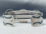 Heavy Vintage Native American Navajo Easter Blue Turquoise Sterling Silver Bracelet-Nativo Arts
