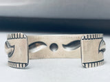 Hand Tooled Vintage Native American Navajo Repoussed Sterling Silver Bracelet-Nativo Arts