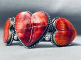 The Best Vintage Native American Navajo Spiny Oyster Shell Heart Sterling Silver Bracelet-Nativo Arts