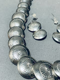 Gorgeous!! Vintage Native American Navajo Sterling Silver Flat Bead Necklace-Nativo Arts
