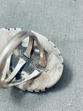 Important Vintage Native American Navajo Lone Mountain Turquoise Sterling Silver Ring