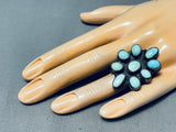 Beautiful Vintage Native American Navajo 9 Blue Gem Turquoise Sterling Silver Ring-Nativo Arts